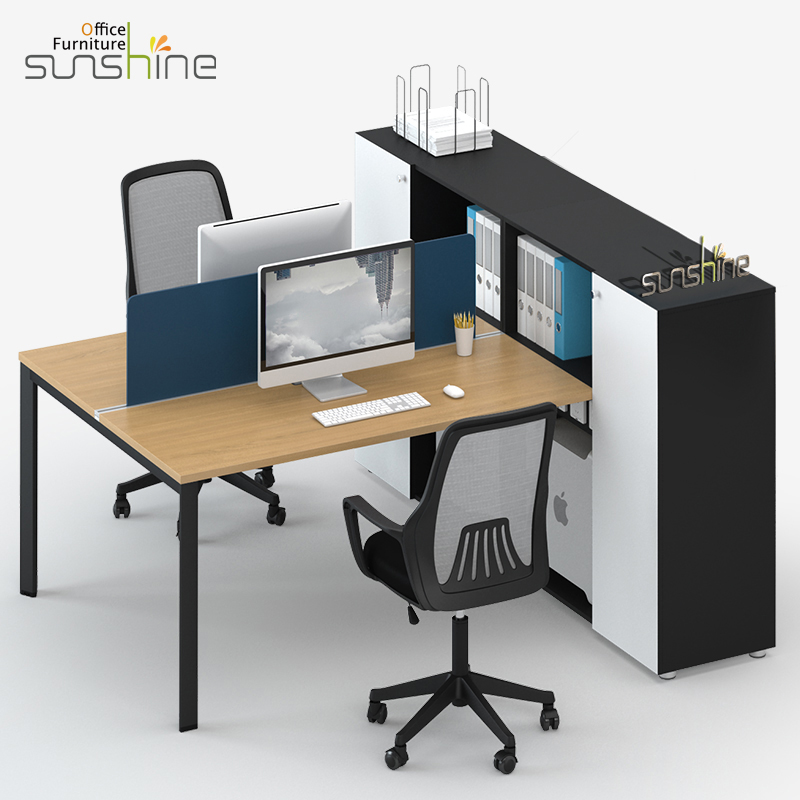 Sunshine Brand Office Furniture 2 Person Workstation with Big Side File