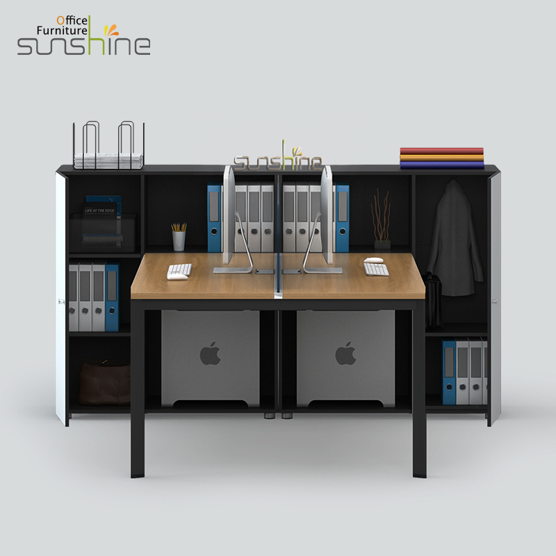 Sunshine Brand Office Furniture 2 Person Workstation with Big Side File