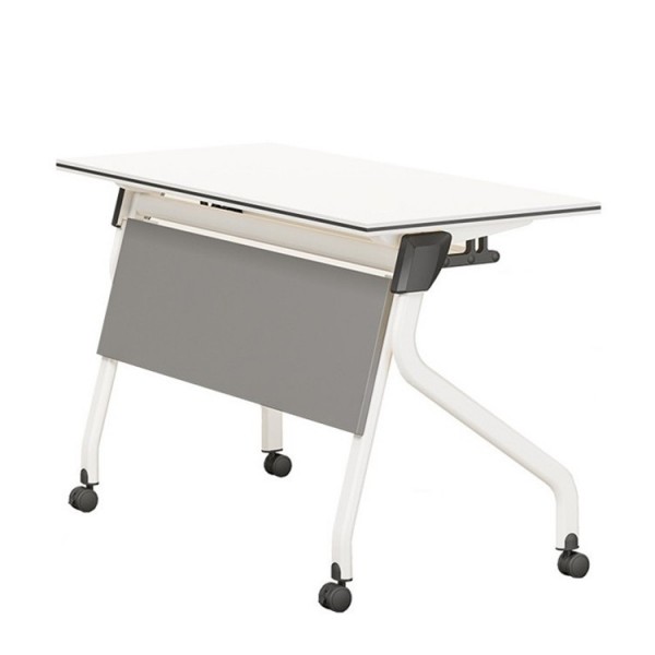 Office Foldable Conference Training Table Computer Desk  PC Table Double Desk with Wheels Casters