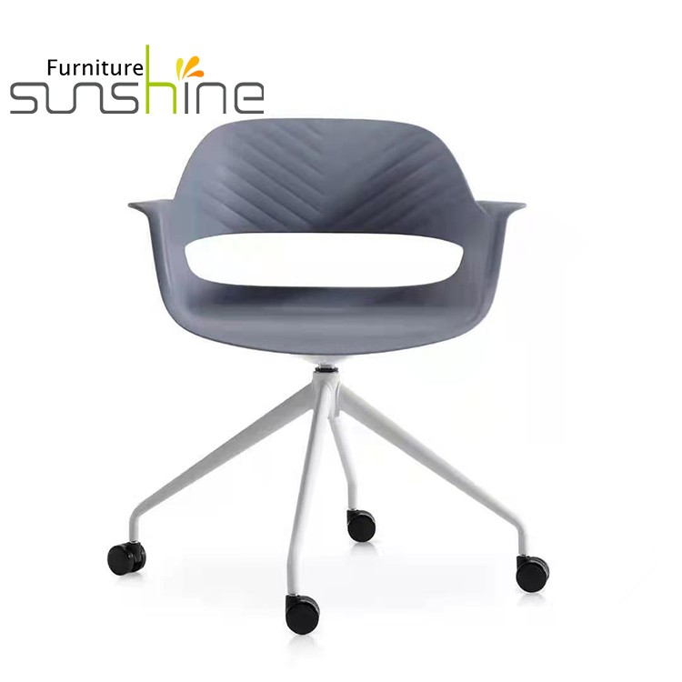 Modern Cafe Chairs/Office Swivel Chair Use Mobile Plastic Chair With